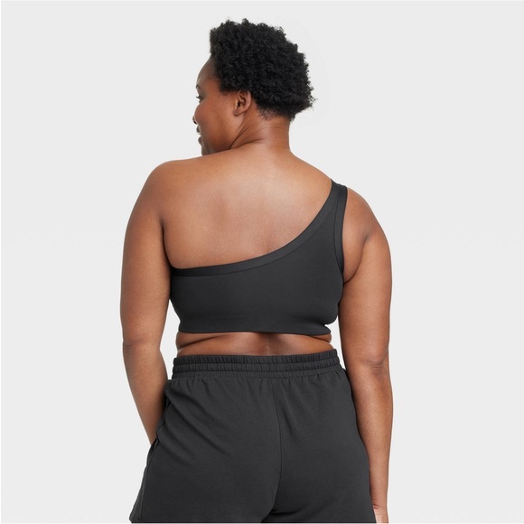 NWT Light Support Brushed Sculpt Asymmetrical Sports Bra - Black M - Picture 4 of 12